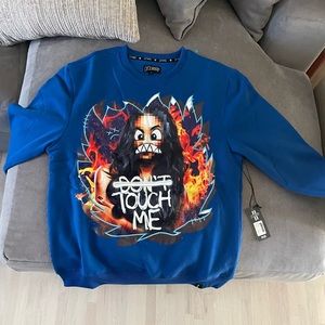 Fat Guap sweat shirts. Blue, black and tan. Various sizes.